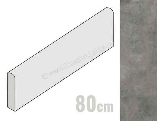  Ceramiche Caesar I.Mat Cube 7.2x80 cm Sockel Matt Strukturiert Naturale AF93 CAE | 491615