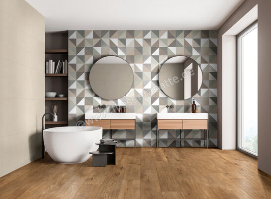 Ragno Papers Optical Caldo 60x180 cm Wandfliese Decoro Optical Caldo Touch Matt Eben Naturale RA92 | 494327