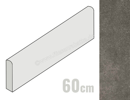 Ragno Realstone_Lunar Deep Grey 7x60 cm Sockel Matt Eben Naturale R7NU | 496178