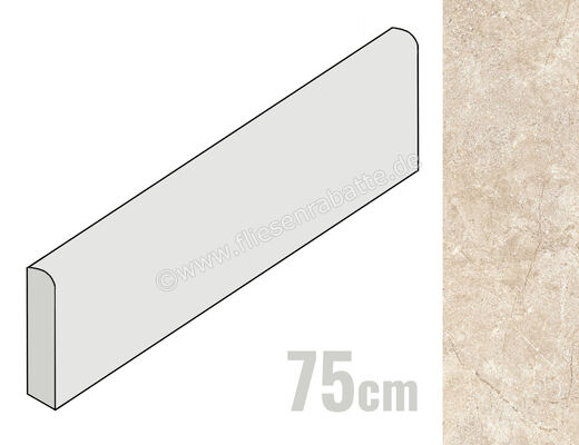  Ragno Realstone_Argent Sabbia 7x75 cm Sockel Matt Eben Naturale R9TN | 498185
