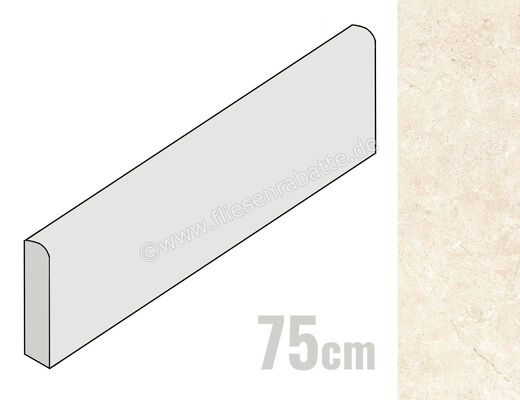  Ragno Realstone_Argent Avorio 7x75 cm Sockel Matt Eben Naturale R9TM | 498188