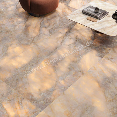  Emilceramica Tele Di Marmo Lumia Golden Ambra 120x120 cm Bodenfliese / Wandfliese Glänzend Eben Full Lappato EN84 | 500927
