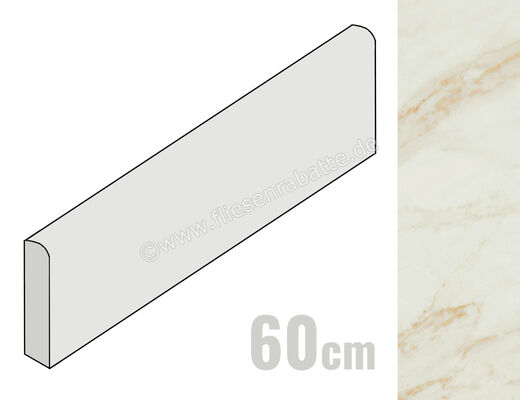 Ragno Imperiale Avorio 7x60 cm Sockel Matt Eben Naturale R746 | 502054