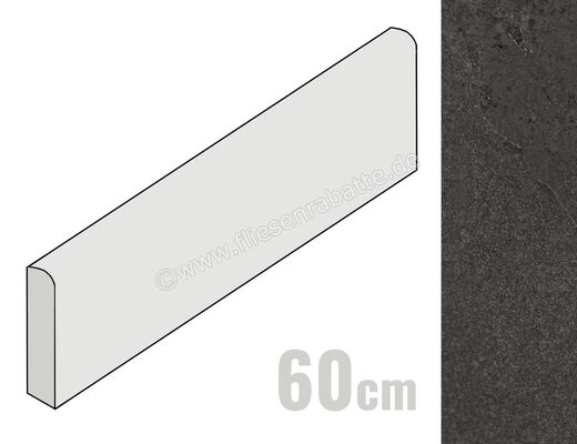  Ragno Realstone_Slate Black 7x60 cm Sockel Matt Strukturiert Naturale R6FY | 508465