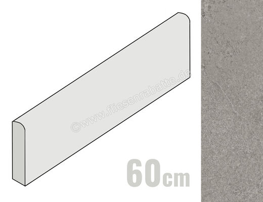  Ragno Realstone_Slate Iron 7x60 cm Sockel Matt Strukturiert Naturale R6FU | 508471