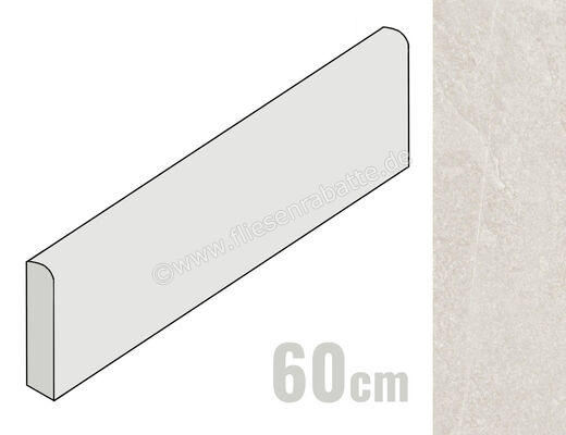 Ragno Realstone_Slate Ice 7x60 cm Sockel Matt Strukturiert Naturale R6FP | 508477