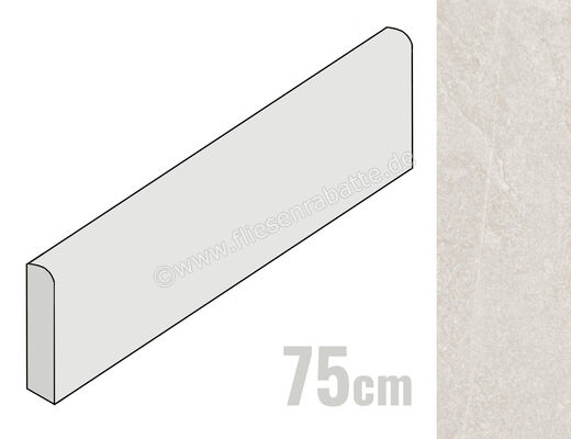  Ragno Realstone_Slate Ice 7x75 cm Sockel Matt Strukturiert Naturale R6FG | 508492