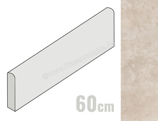 Ragno Roots Beige 8x60 cm Sockel Matt Eben Naturale R8QV | 508567