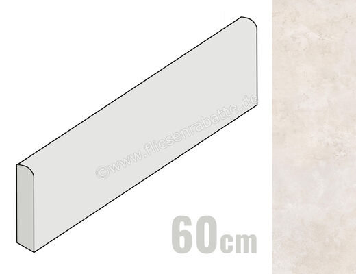Ragno Roots White 8x60 cm Sockel Matt Eben Naturale R8QU | 508570