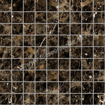  Ragno Incanto Emperador 30x30 cm Mosaik 3x3 Glänzend Eben Glossy R95Y | 514897