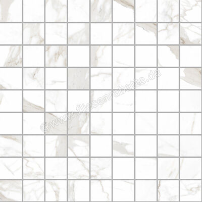  Ragno Incanto Calacatta Nobile 30x30 cm Mosaik 3x3 Glänzend Eben Glossy R95Z | 515065