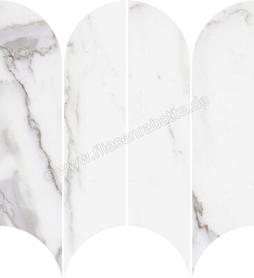  Ragno Incanto Statuario Venato 28.1x31 cm Mosaik Ventaglio Glänzend Eben Glossy R9CF | 515092