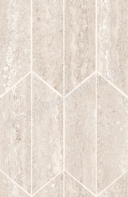  Ragno Realstone_Travertino Vein Bianco 29.4x40.7 cm Mosaik Losanga Matt Eben Naturale RCLE | 518260