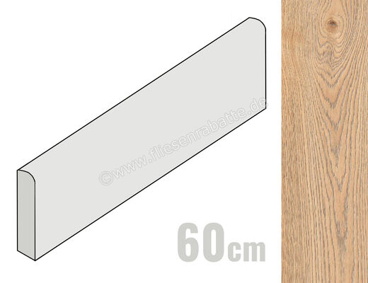  Ragno Secret Miele 8x60 cm Sockel Matt Strukturiert Natural RCQX | 518665