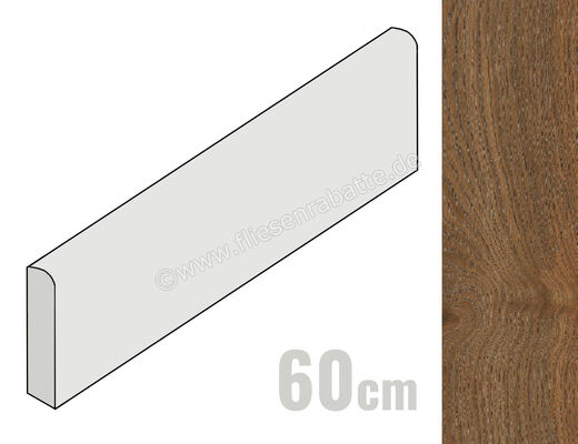  Ragno Secret Marrone 8x60 cm Sockel Matt Strukturiert Natural RCQZ | 518671