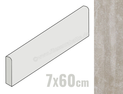  Ragno Sound Pearl 7x60 cm Sockel Matt Eben Naturale R49T | 521095