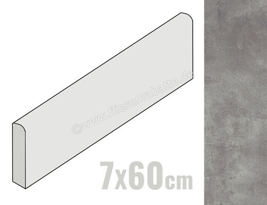  Ragno Sound Smoke 7x60 cm Sockel Matt Eben Naturale R49U | 521098
