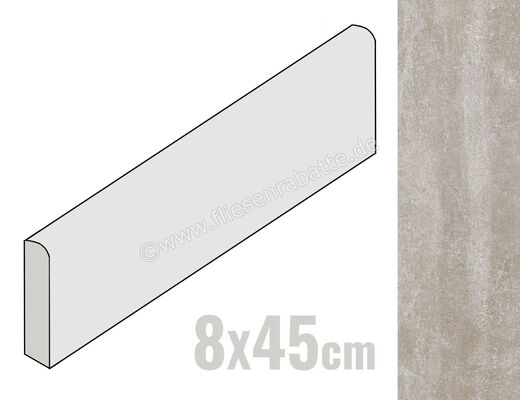  Ragno Sound Pearl 8x45 cm Sockel Matt Eben Naturale R53V | 521131