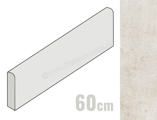  Ragno Stoneway_Barge Antica Bianco 7x60 cm Sockel Indoor Matt Strukturiert Naturale R46Q | 521209