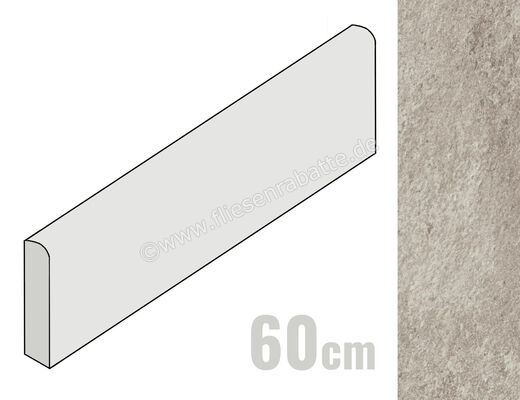  Ragno Stoneway_Barge Antica Grigio 7x60 cm Sockel Indoor Matt Strukturiert Naturale R46S | 521215