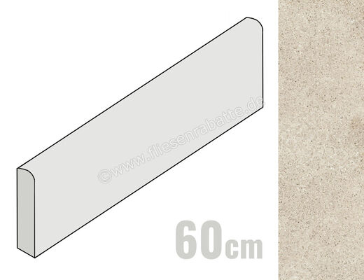  Ragno Stoneway_Porfido Ivory 7x60 cm Sockel Matt Strukturiert Naturale R47Z | 521257