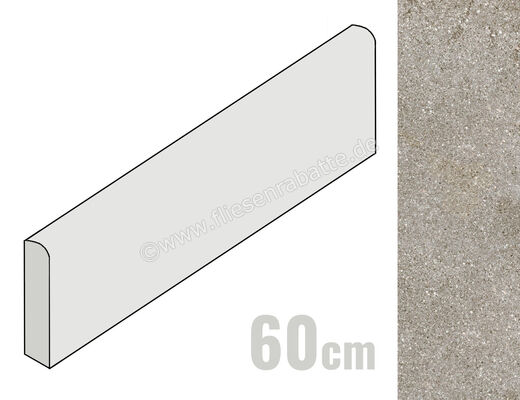  Ragno Stoneway_Porfido Grey 7x60 cm Sockel Matt Strukturiert Naturale R48C | 521263