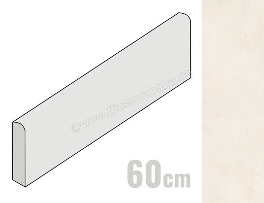  Ragno Stratford White 7x60 cm Sockel Matt Eben Naturale R92E | 521278