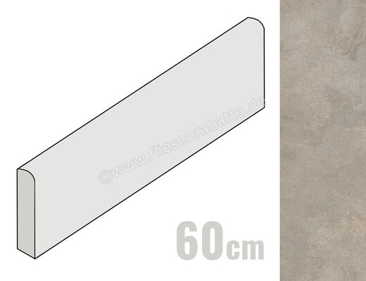  Ragno Stratford Grey 7x60 cm Sockel Matt Eben Naturale R92G | 521284