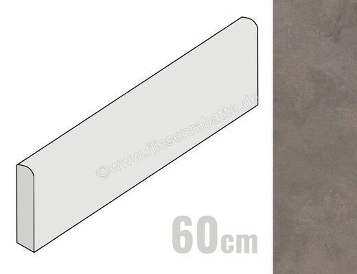  Ragno Stratford Dark Grey 7x60 cm Sockel Matt Eben Naturale R92H | 521287