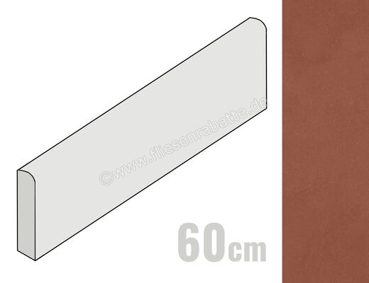  Ragno Stratford Red 7x60 cm Sockel Matt Eben Naturale R92K | 521290