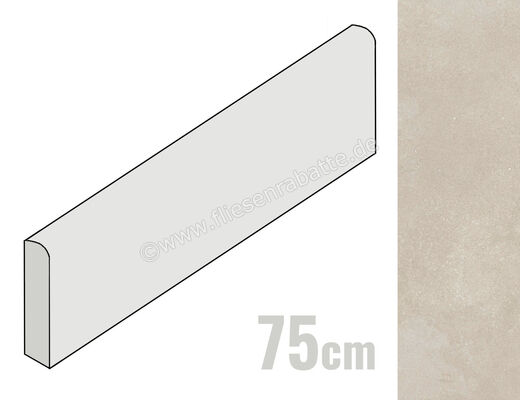  Ragno Stratford Beige 7x75 cm Sockel Matt Eben Naturale R92P | 521296