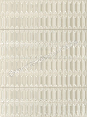  Ragno Lucida Cream 30x90 cm Wandfliese Struttura 3D Glänzend Strukturiert Naturale RCRD | 521710