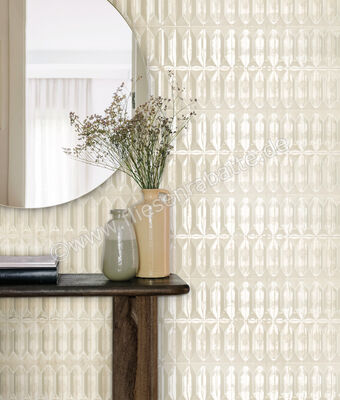  Ragno Lucida Cream 30x90 cm Wandfliese Struttura 3D Glänzend Strukturiert Naturale RCRD | 521713