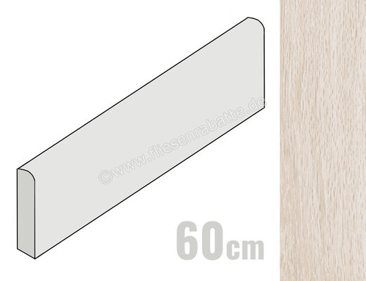  Ragno Woodchoice Milk 7.5x60 cm Sockel Matt Eben Naturale R6MU | 521776