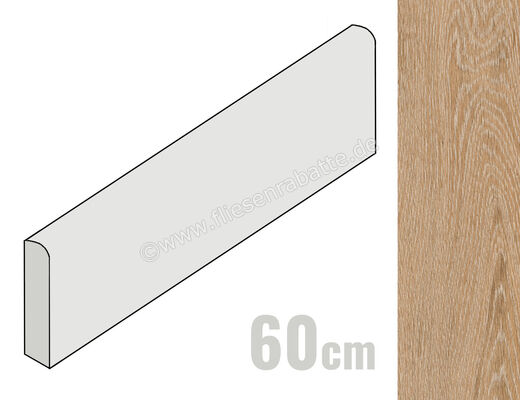  Ragno Woodchoice Coconut 7.5x60 cm Sockel Matt Eben Naturale R6MX | 521785