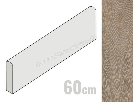  Ragno Woodchoice Tea 7.5x60 cm Sockel Matt Eben Naturale R6MY | 521788
