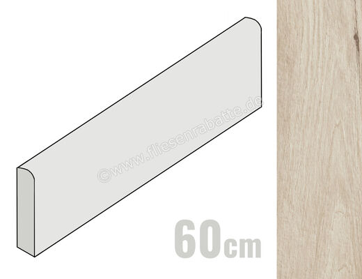  Ragno Woodsense Avorio 6x60 cm Sockel Matt Eben Naturale R8CH | 521884