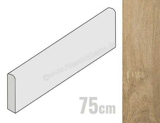  Ragno Woodsense Beige 6x75 cm Sockel Matt Eben Naturale R8CV | 521899