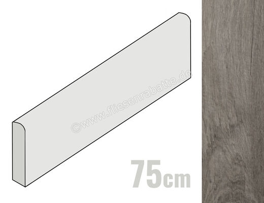 Ragno Woodsense Grigio 6x75 cm Sockel Matt Eben Naturale R8CX | 521905