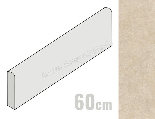  Ragno Tiempo Beige 7x60 cm Sockel Matt Eben Naturale RCTS | 523327