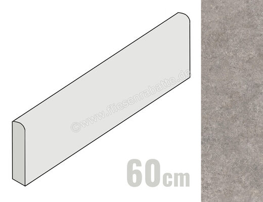  Ragno Tiempo Antracite 7x60 cm Sockel Matt Eben Naturale RCTP | 523336