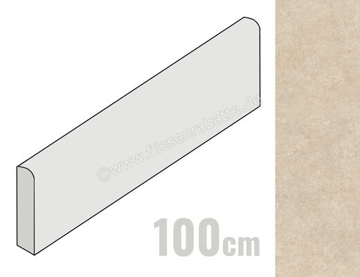  Ragno Tiempo Beige 7x100 cm Sockel Matt Eben Naturale RCTH | 523339