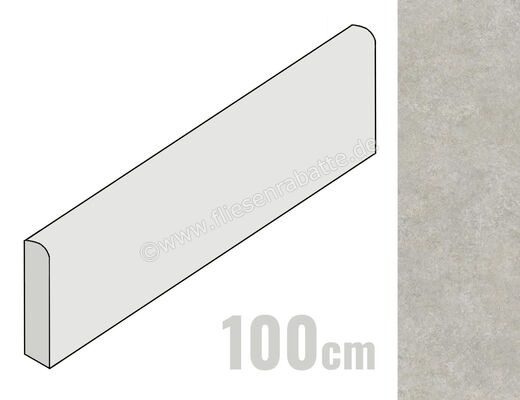  Ragno Tiempo Grigio 7x100 cm Sockel Matt Eben Naturale RCTG | 523342