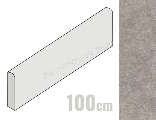  Ragno Tiempo Antracite 7x100 cm Sockel Matt Eben Naturale RCTF | 523345