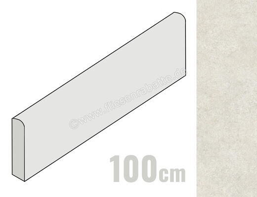  Ragno Tiempo Bianco 7x100 cm Sockel Matt Eben Naturale RCTE | 523348