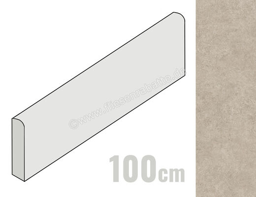  Ragno Tiempo Taupe 7x100 cm Sockel Matt Eben Naturale RCTD | 523351