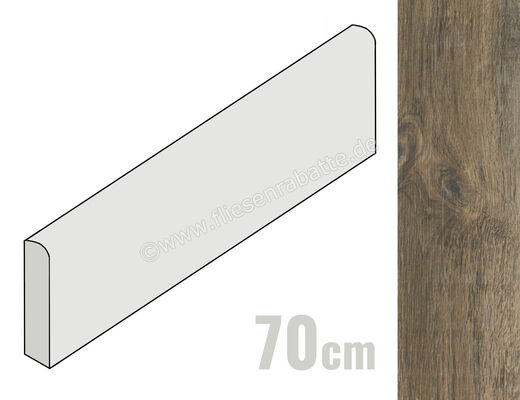  Ragno Woodglam Grigio 5x70 cm Sockel Matt Eben Naturale R06S | 523693