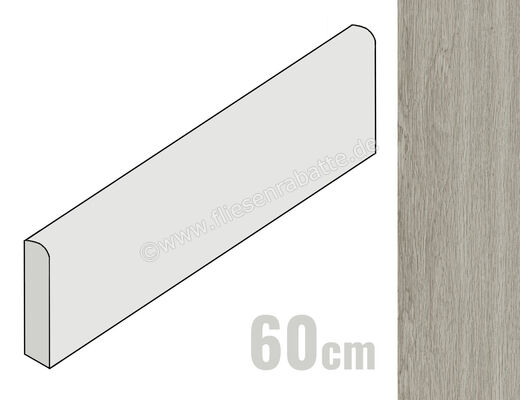  Ragno Woodsoft Grigio 6x60 cm Sockel Matt Eben Naturale R19N | 523705