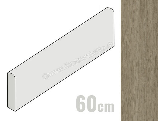 Ragno Woodsoft Tortora 6x60 cm Sockel Matt Eben Naturale R19M | 523708