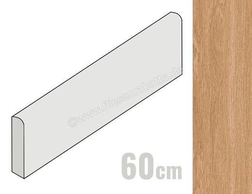  Ragno Woodsoft Beige Scuro 6x60 cm Sockel Matt Eben Naturale R19L | 523711
